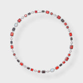 RED MULTI GEMSTONE NECKLACE - 8MM